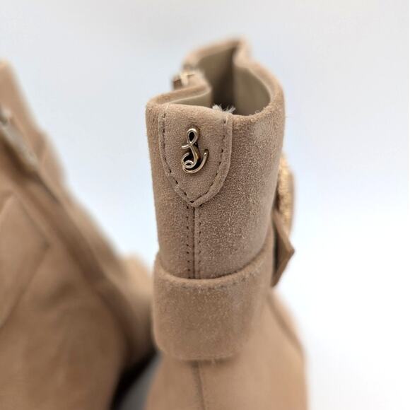 Sam Edelman Weslie Pointed Toe Wedge Bootie Women's Caramel Size US7 EU38 - Picture 6 of 12
